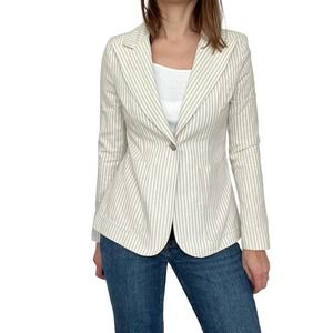 Linen Classic Striped Blazer By AQUA Women Size XS
